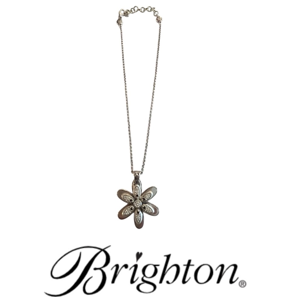 Brighton Retired Dazzle Bloom Double Daisy Pendant Necklace with Gift Bag; 18”